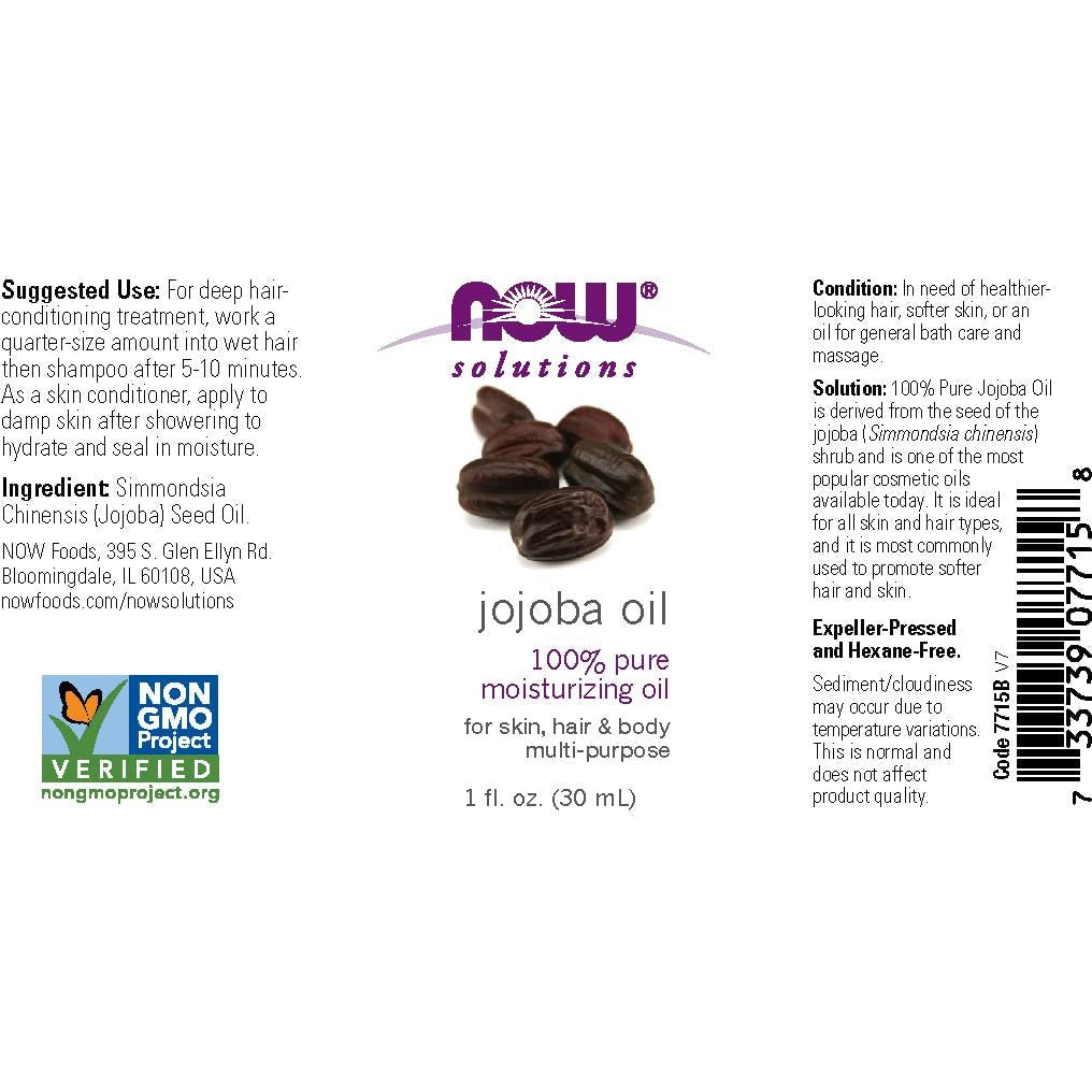 NOW Solutions, Jojoba Oil, 100% Pure Moisturizing, Multi - Purpose Oil for Face, Hair and Body, 16 - Ounce - Pure Scents