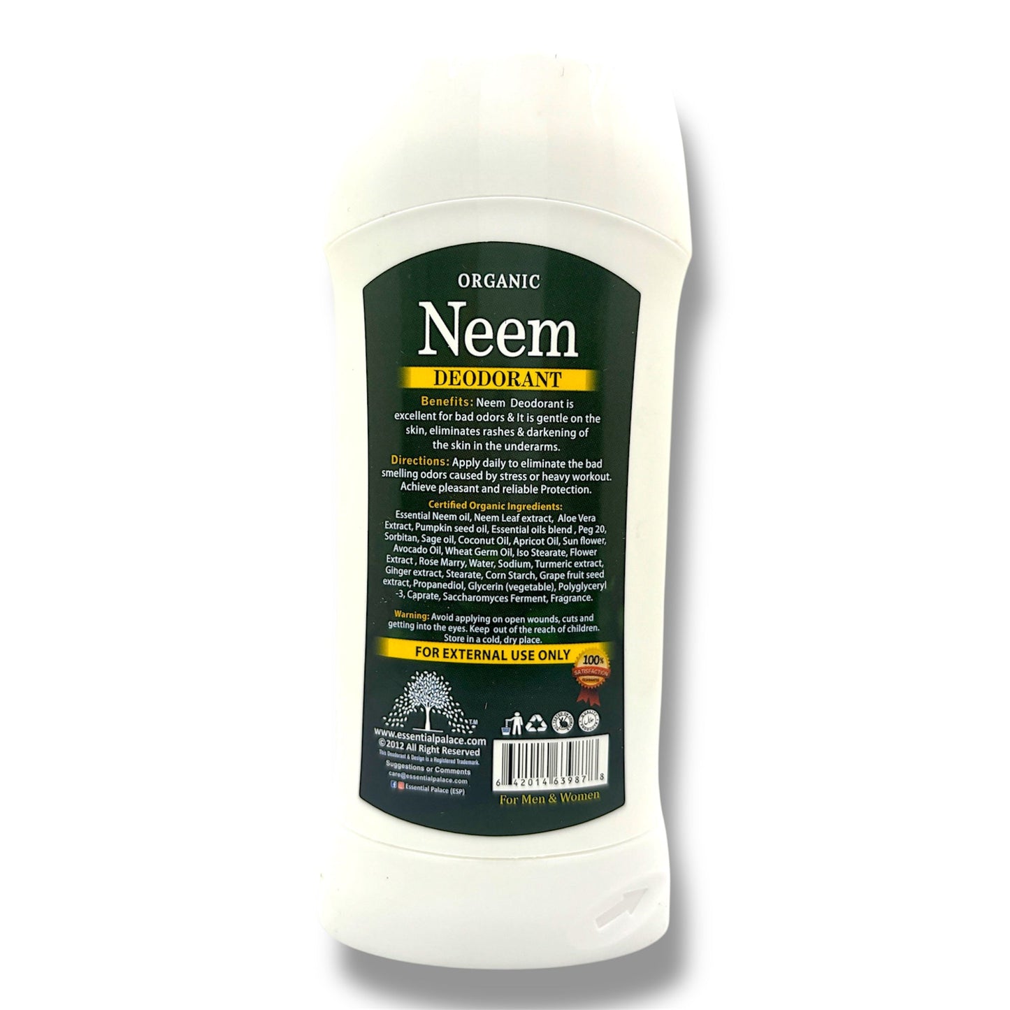 ORGANIC Neem DEODORANT - Pure Scents