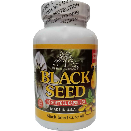 Essential Palace Organic Black Seed Softgel Capsules, Cures All, 90 Count