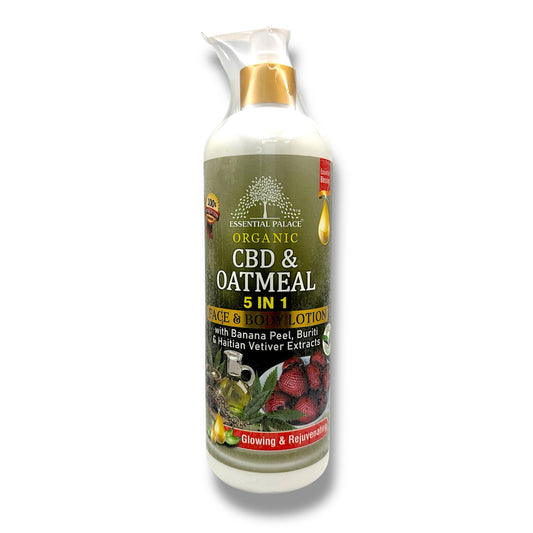 ORGANIC CBD & OATMEAL 5 IN 1 FACE & BODY LOTION with Banana Peel, Buriti &i Haitian Vetiver Extracts - Pure Scents