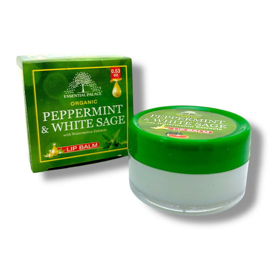 ORGANIC PEPPERMINT & WHITE SAGE with Watermelon Extracts LIP BALM - Pure Scents