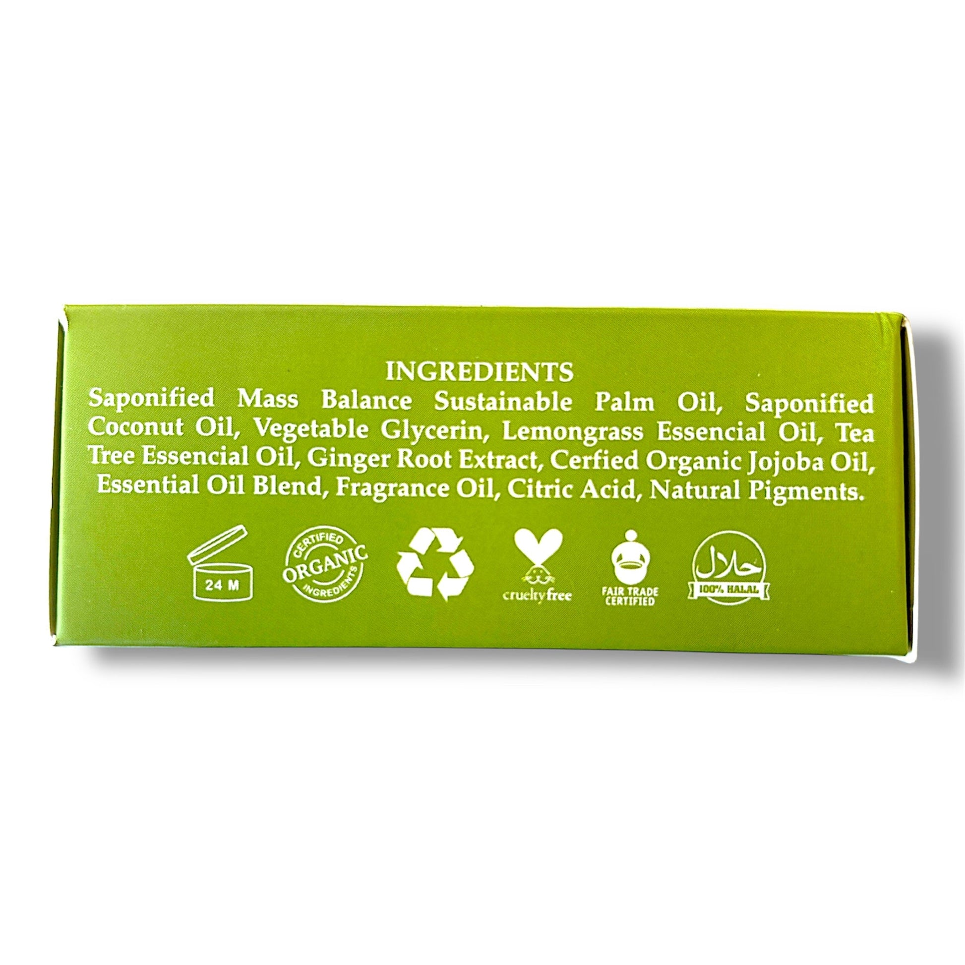 ORGANIC THAI LEMONGRASS SOAP With Tea Tree & Ginger Root - Pure Scents