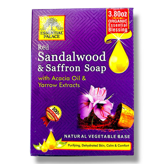 Red Sandalwood & Saffron Soap with Acacia Oil & Yarrow Extracts - Pure Scents